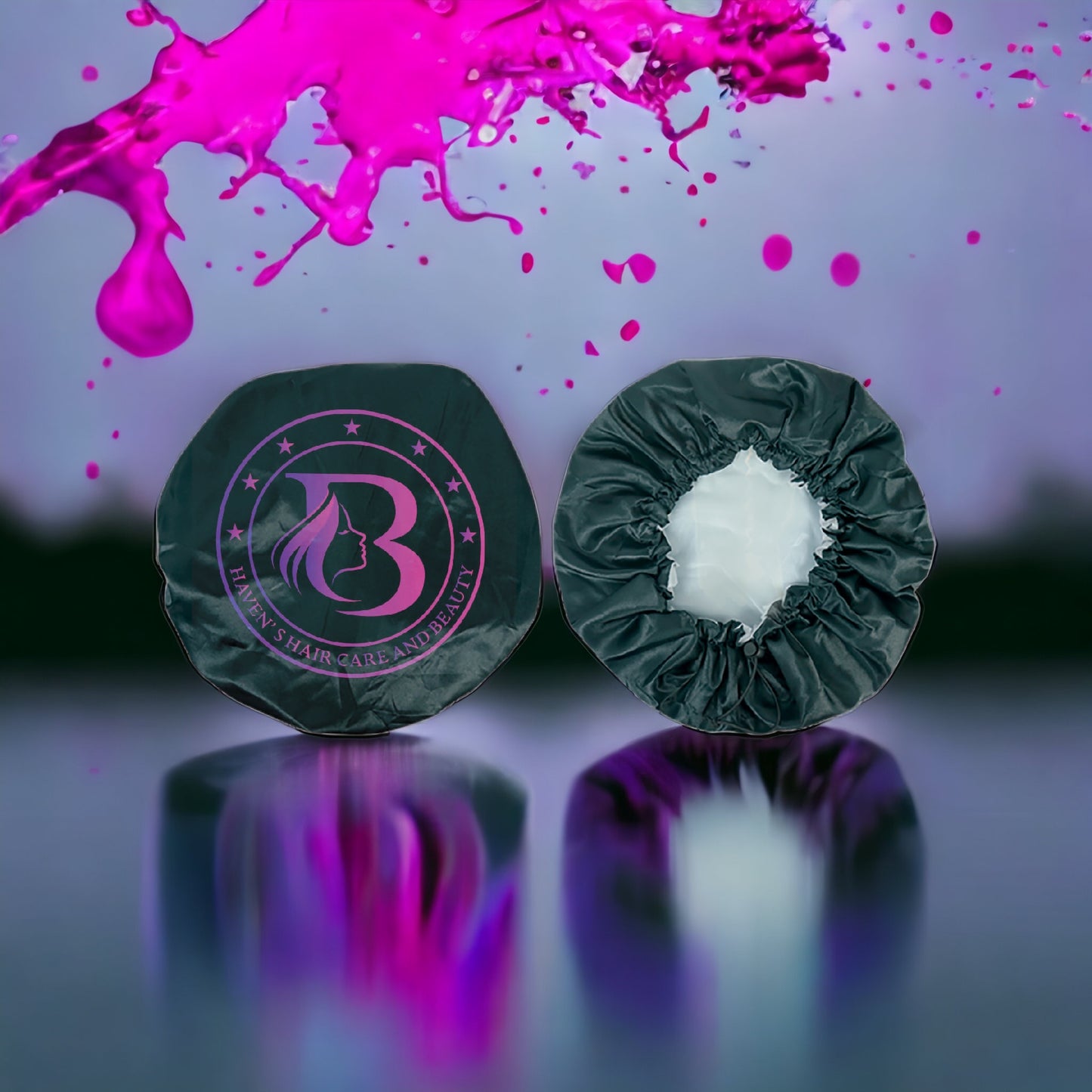 GlamGuard: Reversible Satin Bonnet/Shower Cap